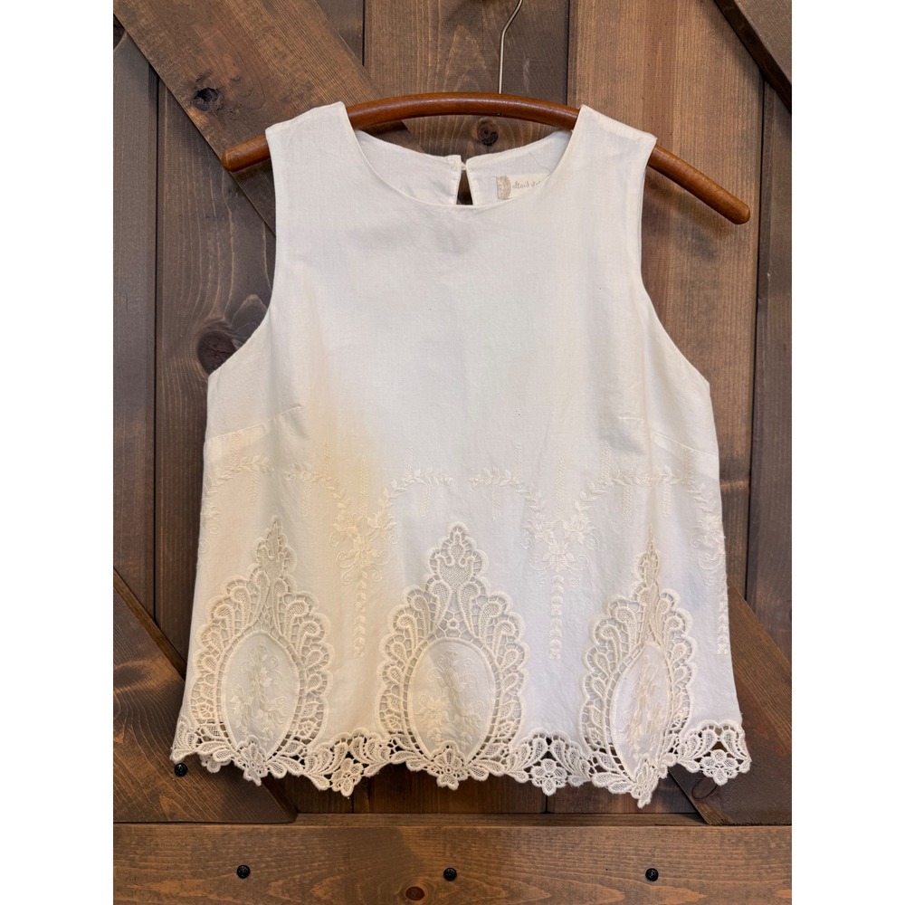 Altard State Sleeveless Top Womens S Cream Excellent Embroidered Lace NT-10147